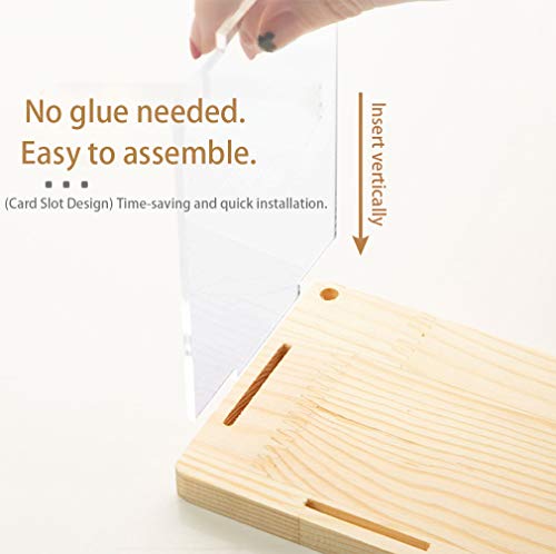 Elepure Clear Acrylic Display Shelf For Mini Funko Pop, Wooden Display Stand Double-Deck Riser 2 Steps Storage Rack For Decoration Action Figures Collectibles Toys, 15.55" W X 3.78" D X 10.8" H #TOP5