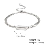 EUEAVAN Bransoletka ze stali nierdzewnej Punk Razor Blade Personalizuj Hip Hop Dog Tag Bransoletka Para Razor Biżuteria dla mężczyzn kobiet, Stal nierdzewna