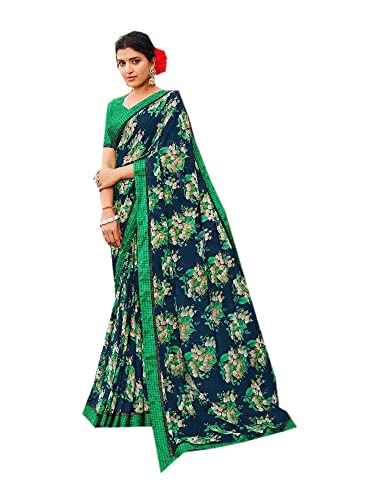 Blouse indienne imprimée Sari 2582 coupe fluide confortable femme bleu