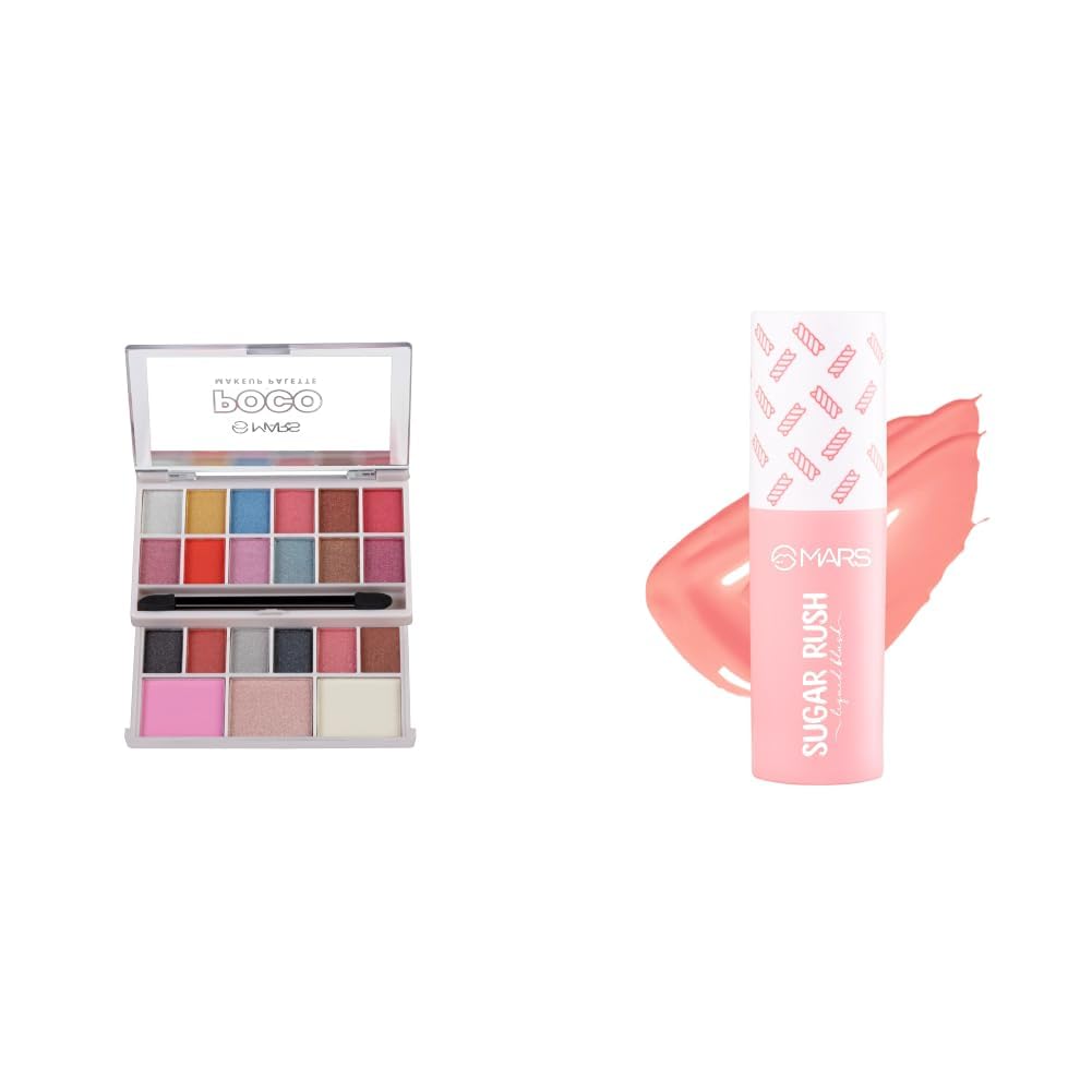 MARS Poco Face Makeup and eyeshadow Palette with Slider Case MARS Sugar Rush Liquid Blush 01-MARSH MALLOW-picture-19