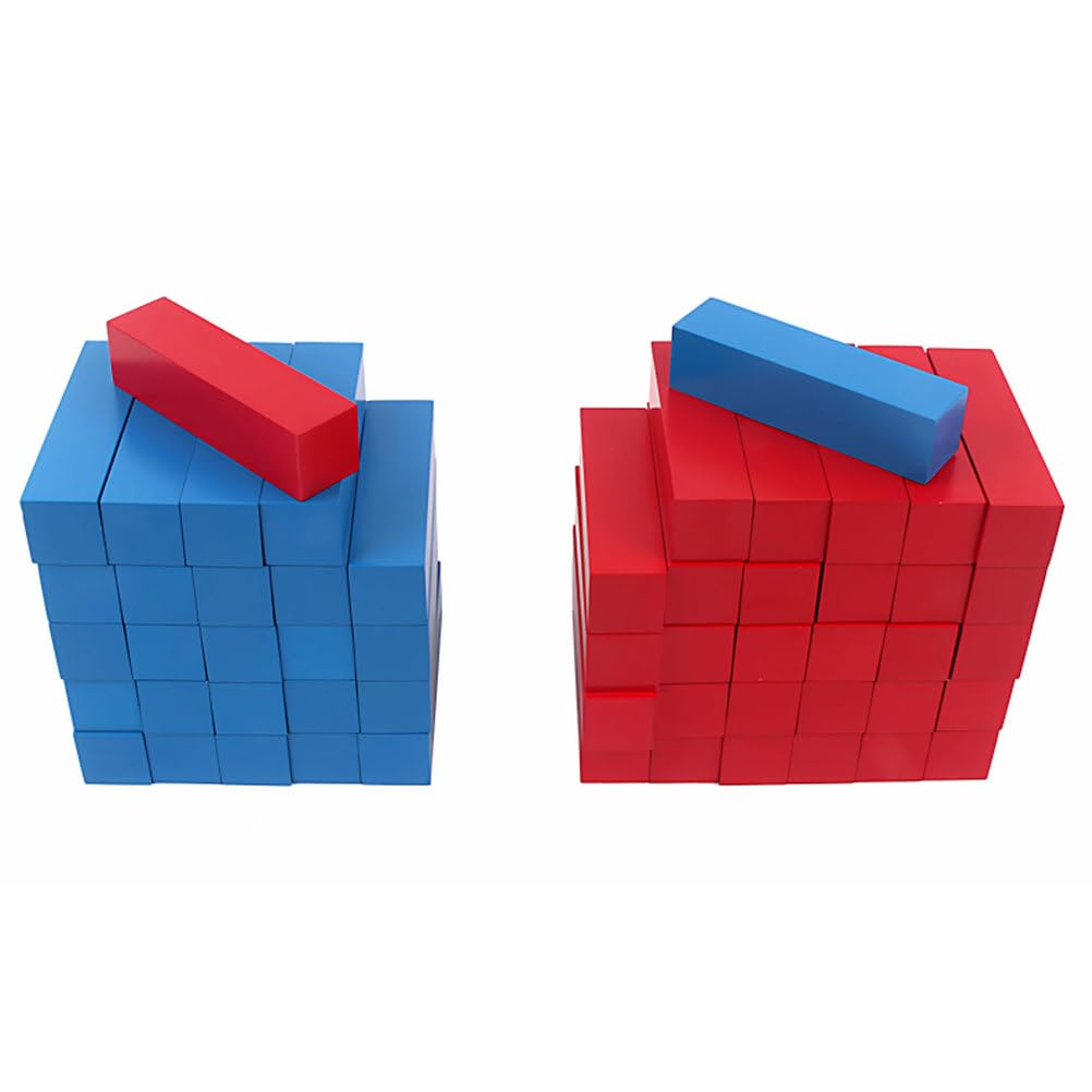 Barras Numéricas Montessori Rojas y Azules Juguete de Matemáticas Barras de Descomposición de Números Juguete Sensorial de Matemáticas de Madera Ayuda Didáctica