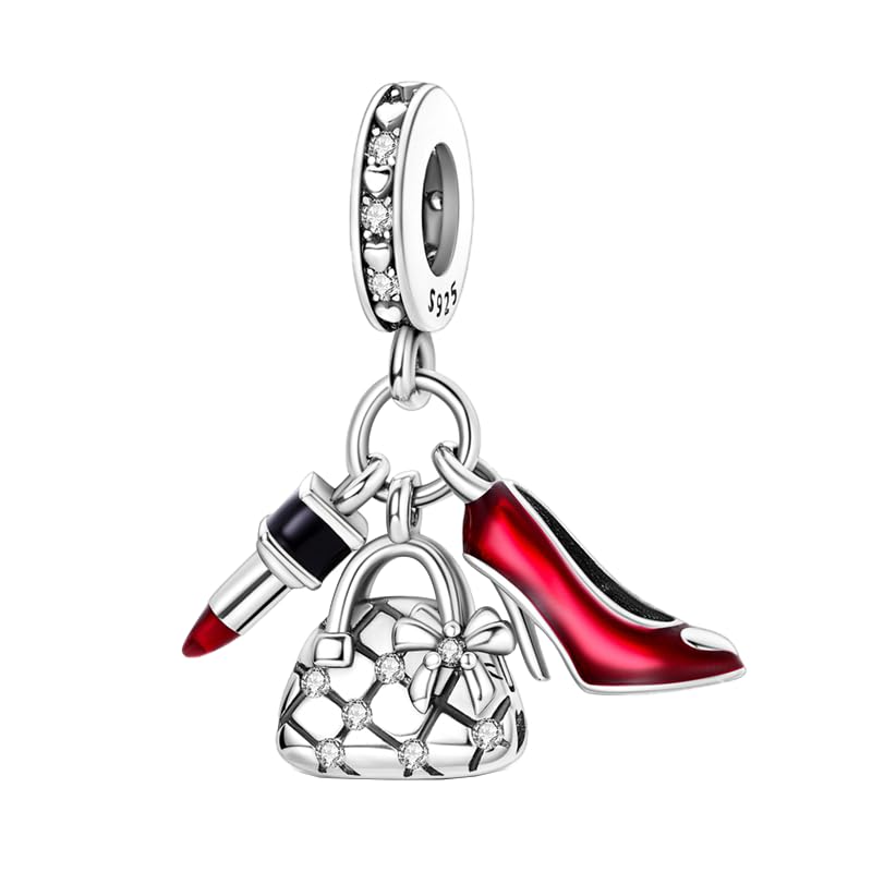 FLUFLO Charm Anhänger Damen 925 Sterling Silber für Armband Charms Beads passend für Pandora Armband und Halskette, Kompatibel mit Europäischen Armbänder für Frauen Mädchen C02