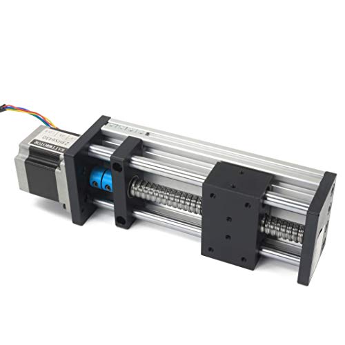 RATTMMOTOR EBX1605 300mm / 11.81" CNC Linear Stage Actuator, Double Optical Axis Linear Slide Rail and 1605 Ball Screw CNC Linear Motion Rail Guide with Nema23 Stepper Motor for DIY CNC Router Machine