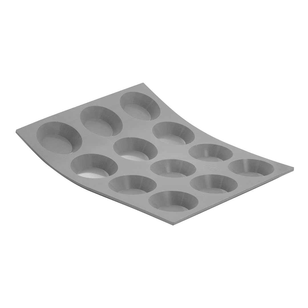 De Buyer 1853.21D Elastomoule Silicone Baking Mould - 12 Mini Tartlets, 45 mm Diameter, 0.95 cl Capacity