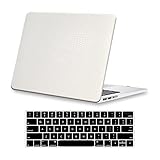 DTangLsm Fit Crocodile MacBook Pro 13 inch Case 2024 2023 2022-2016 Release M2 M1 A2338 A2251 A2289 A2159 A1989 A1706 Touch Bar, Vegan Leather Hard Shell Faux Alligator Case & Keyboard Cover, White