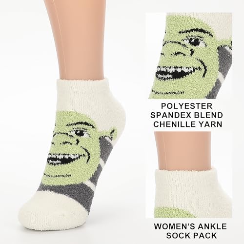 Shrek Boots, Shrek and Donkey Womens Ankle Socks 3 Pack3