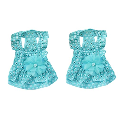 FRCOLOR 2 Peças Vestido De Cachorro Pequeno Roupas De Verão Para Animais De Estimação Roupas De Cach