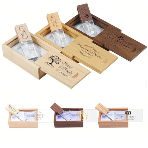 UIDMEN Personalized Crystal USB Flash Drive with Name,Custom Sliding Top