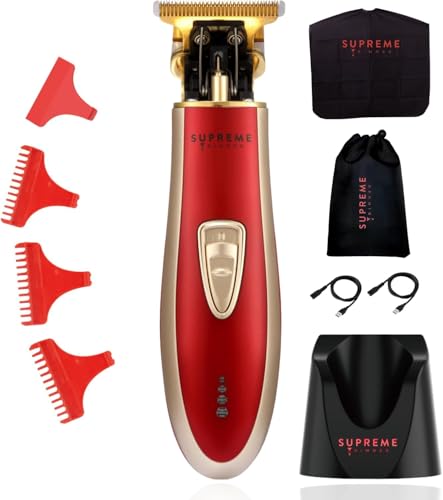 Supreme Trimmer Hair Trimmer ST5220 Beard Trimmer for Men, Professional Barber Liner Cordless Hair Clipper – Red T-Shaper Li
