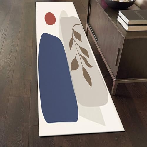 Alfombra de corredor larga de 85x150 cm lavable y moderna con pelo corto para pasillos de casa 4