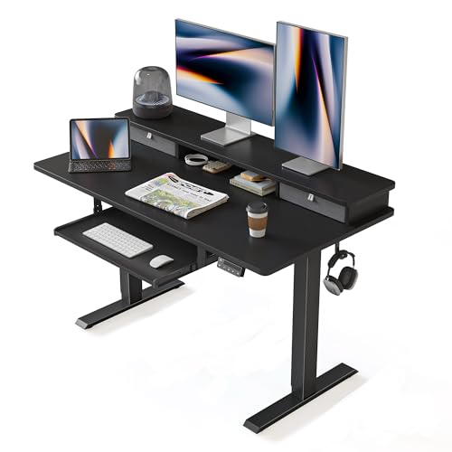 FEZIBO Standing Desk with Drawers and Keyboard Tray...