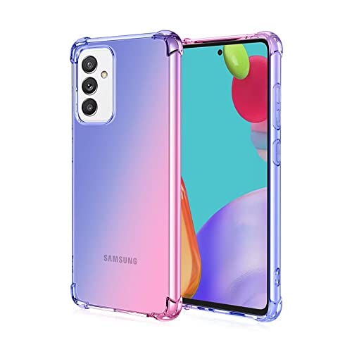 HONLEN Funda para Samsung Galaxy M52 5G Carcasa, (6.7' Inches) Gradiente Transparente TPU Silicona Case, Protección de Esquina Mejorada Cover Azul Rosado