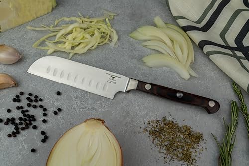 Rockingham Forge Essentials 8000 Series 5” Santoku Knife with Classic Riveted Pakkawood Handles and Full Tang Construction, Stainless Steel Blades - Image 2