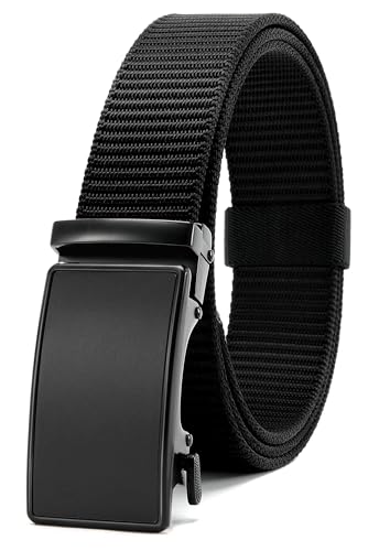 CHAOREN Ratchet Belts for Men - Casual Web Nylon Mens Belt - Adjustable and Durable for Jeans