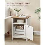 VASAGLE Farmhouse Nightstand with Barn Door, Bedside Table, Set of 2 - Image 4