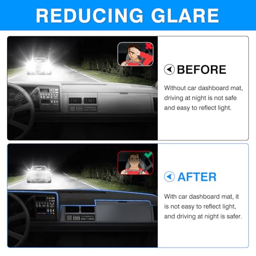 Image of Autorder Gray Dashboard Cover Mat for 1988-1994 Chevy Chevrolet Silverado /GMC Sierra C /K 1500 2500 3500 Pickup Truck /1992-1994 GMC Yukon /Chevy Blazer Suburban Accessories Dash Cover Polyester Dash Mat