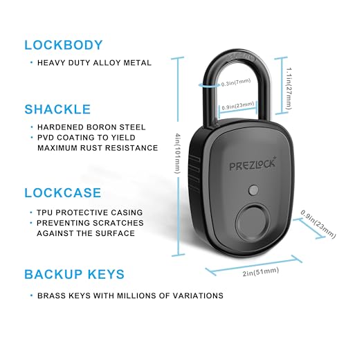 Smart Fingerprint Padlock with Key, Biometric Padlock with APP, Suitable for Outdoor and Heavy Duty, IP65 Waterproof. - Image 4