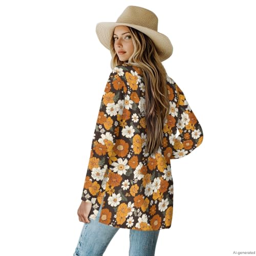 Image of Cardigan Sweaters for Women Long Sleeve Cardigan Soft Drape Open Front Fall Dusters V-Neck Jackets Dressy Loose Coat