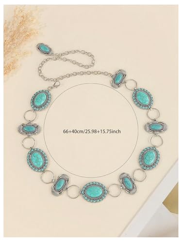 Women's Concho Boho Belt Vintage Western Waist Chain Waist Belts Body Jewelry Accessories4