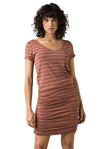 prAna Vestido feminino de base, listras mescladas, médio