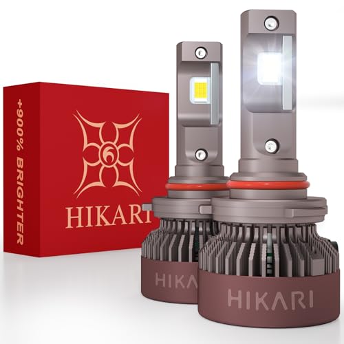 HIKARI WINGS 9005 Foglight, 60000LM Pure White 6000K HB3 Bulbs, Plug & Play IP68 Waterproof Pack of 2, 9145, 9140 Foglight
