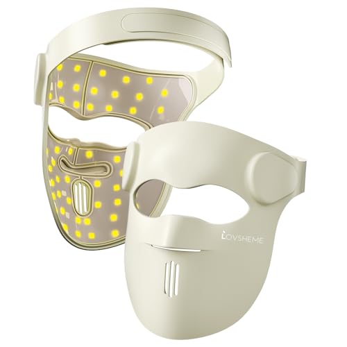 Lovsheme LED Face Mask - Wireless Red Light Therapy Mask with 9 C...