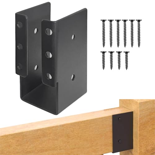 Concealed Joist Hangers 12 Pcs 2x4 Outdoor Joist Bracket Q235B Steel Powder Coated Flange Brackets with Screws for Beam Swing Handrail Fence.
