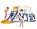 GITAWUSA 10 in 1 Toddler Slide Playset Indoor & Outdoor Playground for Kids Aged 1-3, Complete with Golf Set, Basketball Hoop, Climbing Frame, Drawing Board and Steering Wheel, Blue & Yellow