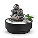 Zimmerbrunnen für den Garten, Zen, Wasserfall, Glas, buntes LED-Licht, Dekoration für entspannte Atmosphäre, Garten, Zen weißer Sand, Tischbrunnen, geschlossener Kreislauf, H21 cm – Oasis Zen’Light