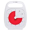 TIME TIMER PLUS 60 minutes Visual Analog Timer Watch - Optional Actual Alarm (Loudness Controller) No loud ticking; Time Management Tool (White)