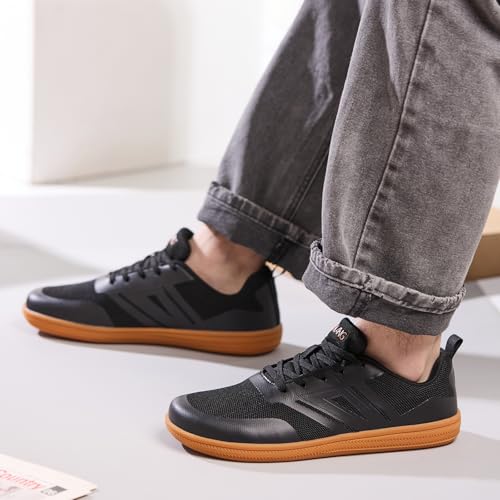 Image of Men's Wide Toe Box Zero Drop Barefoot Shoes | Lightweight Breathable Minimalist Flat Shoes with Non-Slip Sole for Gym, Commute and Daily Walking
