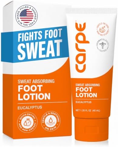 Carpe Sweat Absorbing Foot Lotion, Eucalyptus - Fights Sweaty Feet