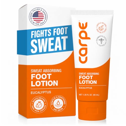 Carpe Antiperspirant Foot Lotion, A Dermatologist-Recommended Solution to Stop Sweaty, Smelly feet, Helps Prevent blisters, Great for hyperhidrosis
