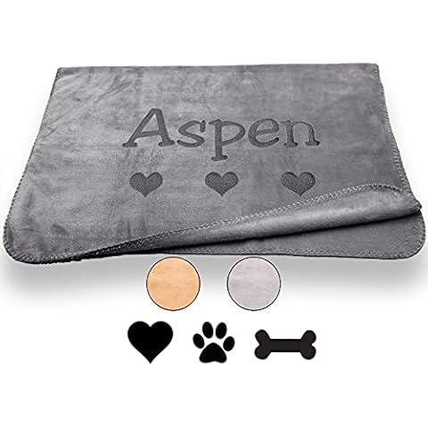 Custom Catch Personalized Dog Blanket - Gray or Beige - Large Cover