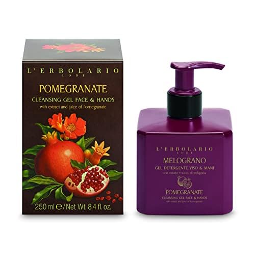 L’Erbolario Pomegranate Face and Hands Cleansing Gel – Moisturizing and Refreshing Daily Face Wash – Toning and Antioxidant Facial Cleanser – 8.4 oz