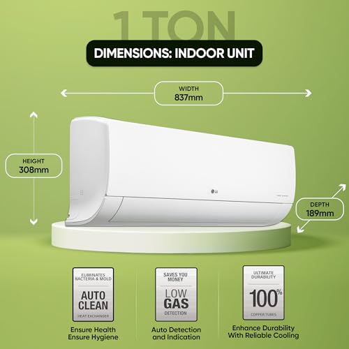 Image of LG 1 Ton 5 Star AI Dual Inverter Split Ac (Copper, Super Convertible 6-In-1 Cooling, 4 Way Swing, HD Filter with Anti-Virus Protection, TS-Q14ENZE, White)