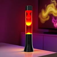 Lamptobe 15.35'' Liquid Motion Lamp:Red Wax, Clear Liquid, Black Base & Cap