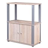 Durchdachtes & praktisches Design - Unser TV-Schrank besitzt ein einzigartiges Design. Der obere Teil des TV Tisches ist ein offenes Fach, das ausreichend Platz für Bücher, DVDs/ Blu-Ray-Player oder Dekorationen bietet. Unten befinden sich 2 Ablagefächer mit Türen zum Schutz vor Staub während der Lagerung von wertvollen Gegenständen.