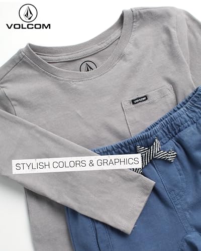 Volcom Baby Boys Pants Set - 2 Piece Long Sleeve Jersey Shirt and French Terry Joggers Playwear for Infant/Little Boy (12M-7)3