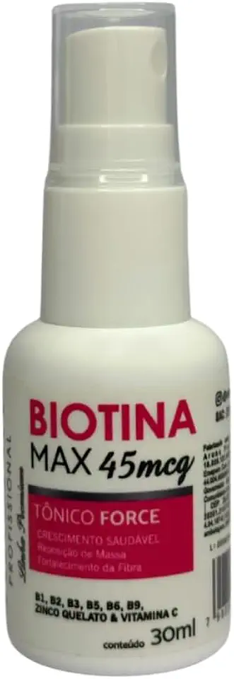 Tônico Force Biotina Max 30ml – Fortalece e Auxilia o Crescimento de Cabelos e Sobrancelhas