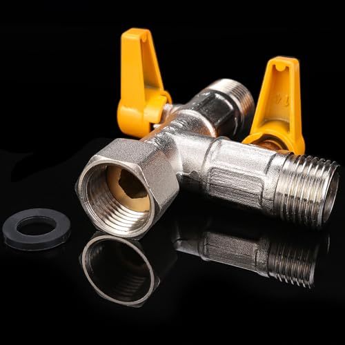 Image of RV 3-Way By-Pass Valves Replacement, Solid Brass 3-Way Diverter Valves,RV Pump Converter Winterizing Part, Rv Water Pump Fittings 1 /2 inch NPT
