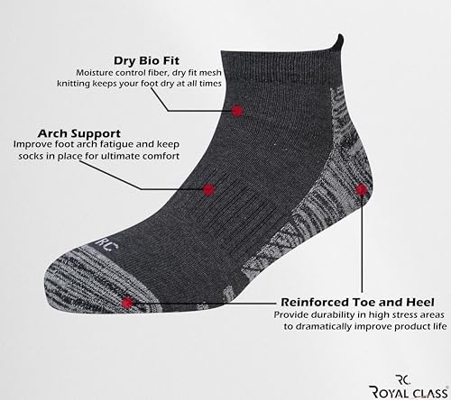 Image of RC. ROYAL CLASS Ankle Cotton Cushioned Socks for Men & Women, Hi-Performance, Breathable, Anti-Odour, Moisture Wicking, Durable socks, Pack of 4 Pairs