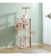 Amazon | キャットタワー 木製 シニア 猫タワー 多頭飼い - 大型猫用