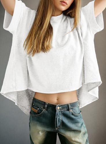 Dokotoo Summer Shirts 2025 Womens Solid T Shirts for Women Loose Oversized Tops Basic Tee3