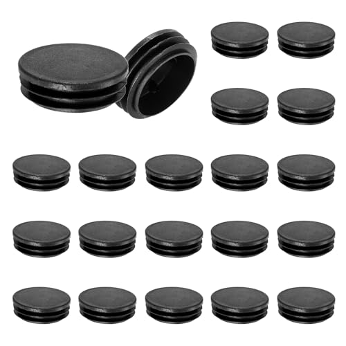 Image of M METERXITY 20 Pack Round Plastic Plug, OD 1.9 inch Furniture Tube Inserts Pipe Hole End Caps for Tubing Post /Glide Insert for Pipe Post /Table Chair Leg /Metal Tubing /Fence [Black]