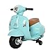 HOMCOM Moto Eléctrica Vespa para Niños de 18-36 Meses con Faro Bocina y 4 Ruedas Motocicleta Infantil con Licencia 66,5x38x52 cm Verde
