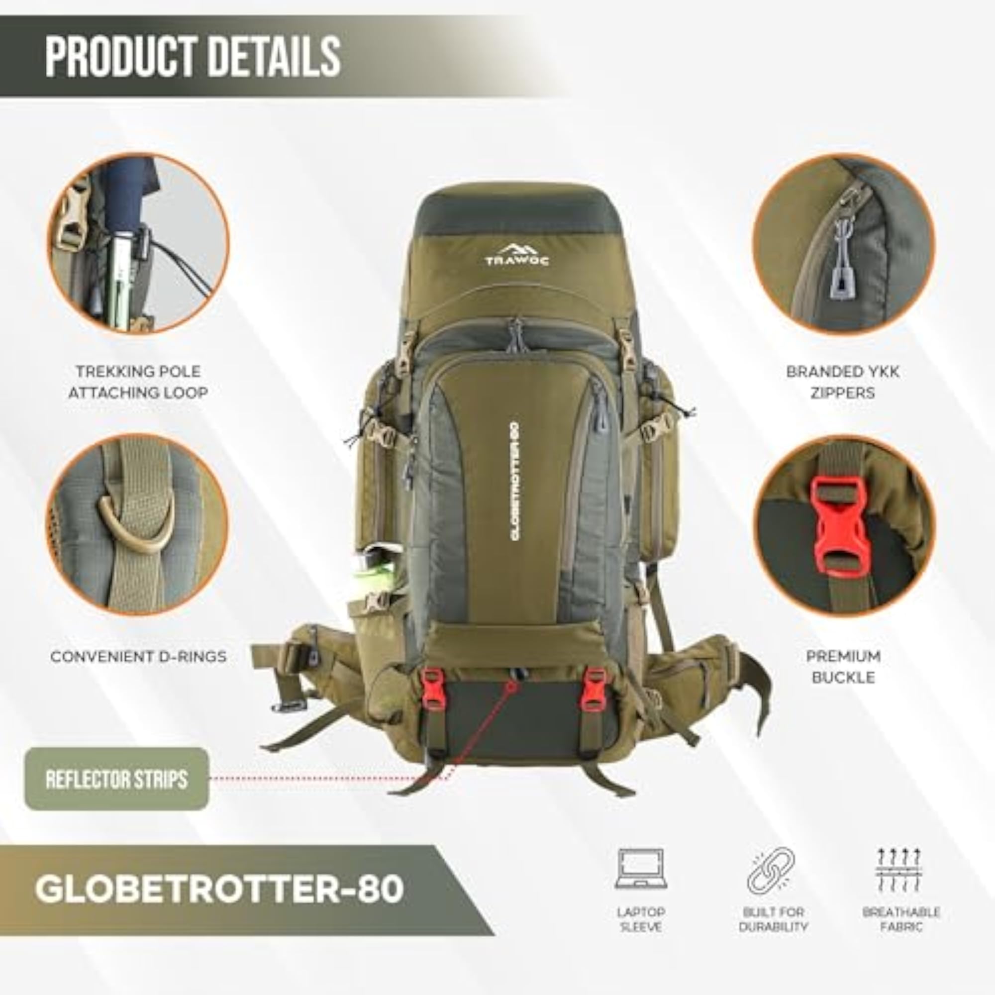 GLOBETROTTER 80 Liter Internal Frame Rucksack Bag