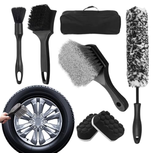 Kit de brosses pour roues à action nettoyante profonde avec sac de transport