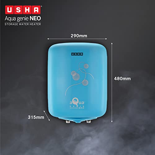 Image of Usha Aquagenie Neo 10 Litre Storage Water Heater with Free Installation (Sky Blue)