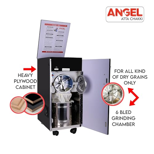 Image of Rainbow Leaf Flour Mill,1 HP Atta chakki, Atta Maker,Fully Automatic Domestic Ghar Ghanti for Home, Grinding Grains with Standard Accessories,Energy Saving (Vibrant)